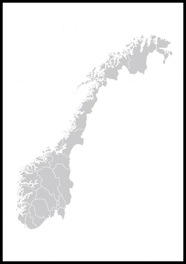 Map - Norge - Grå