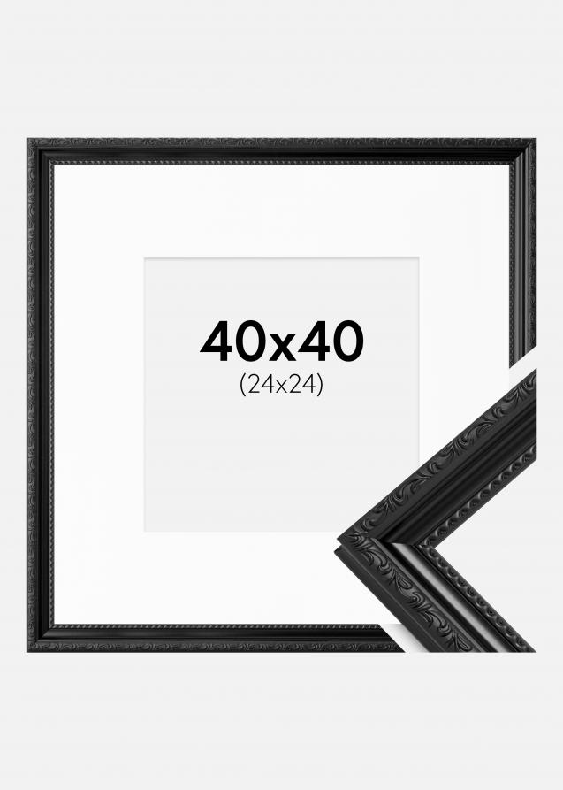 Rahmen Abisko Schwarz 40x40 cm - Passepartout Weiß 25x25 cm