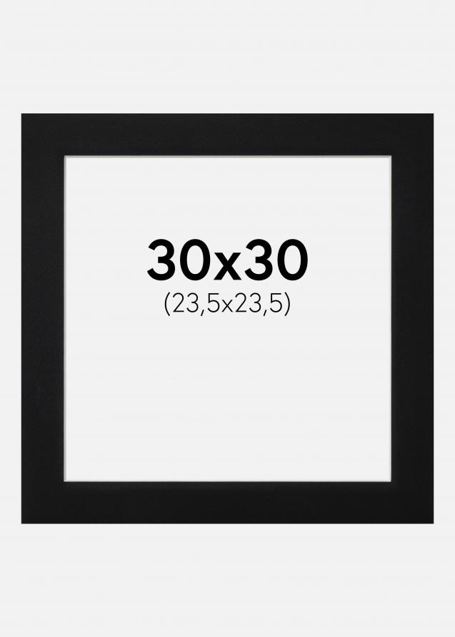 Passepartout Schwarz Standard (weißer Kern) 30x30 cm (23,5x23,5)