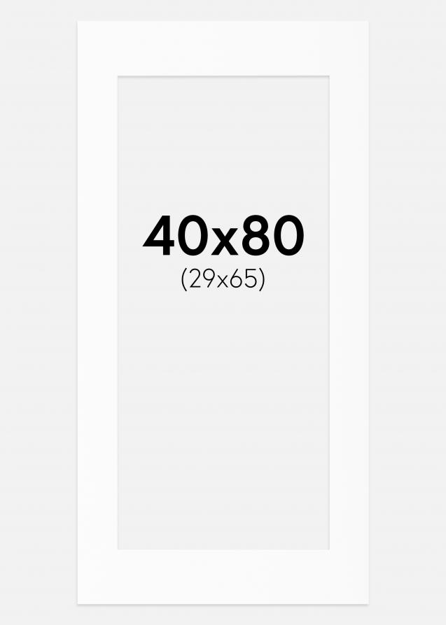Passepartout Weiß Standard (weißer Kern) 40x80 cm (29x65)