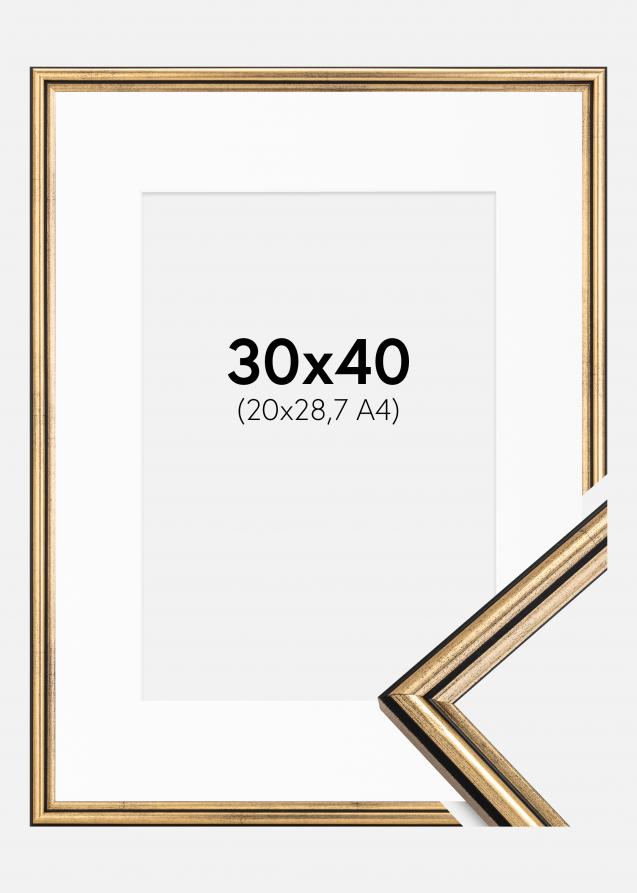 Rahmen Horndal Gold 30x40 cm - Passepartout Weiß 21x29,7 cm