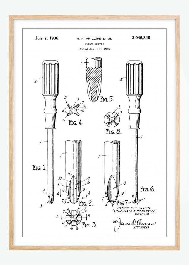 Patentzeichnung - Schraubenzieher Poster