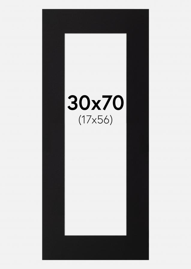 Passepartout Schwarz Standard (weißer Kern) 30x70 cm (17x56)