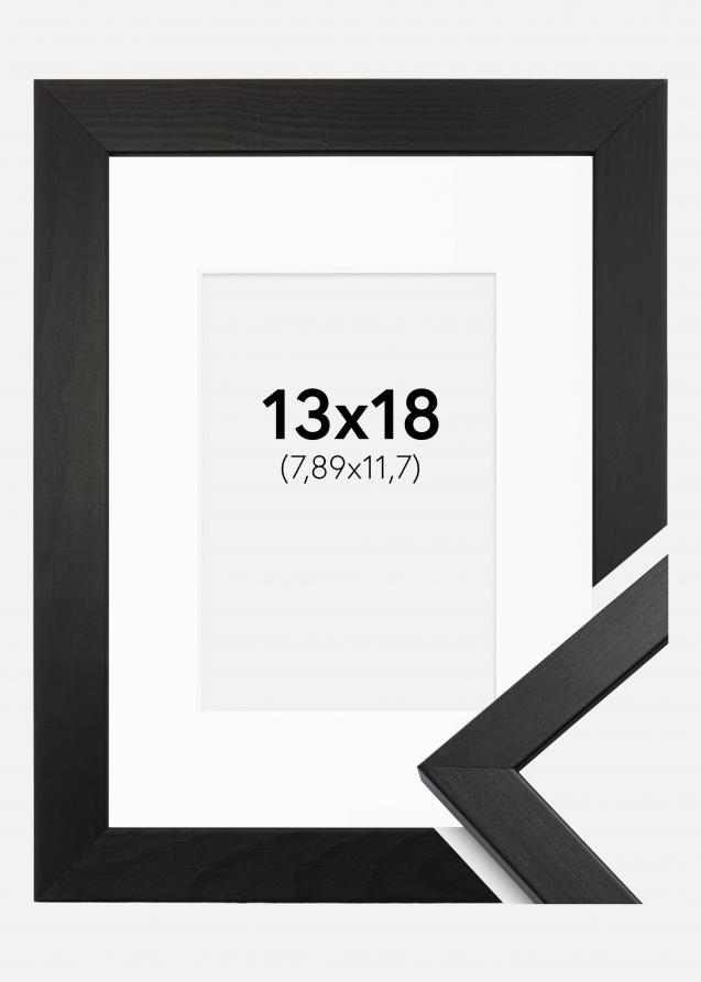 Bilderrahmen Stilren Schwarz 13x18 cm - Passepartout Weiß 3,5x5 inches