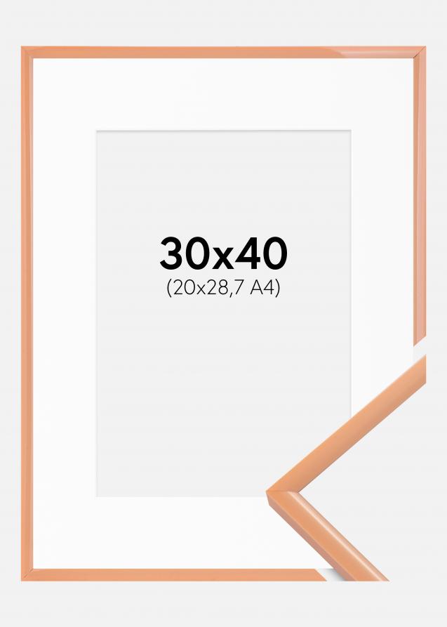 Rahmen New Lifestyle Apricot 30x40 cm - Passepartout Weiß 21x29,7 cm (A4)