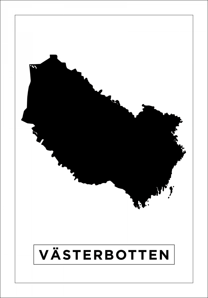 Map - Vsterbotten - White Poster