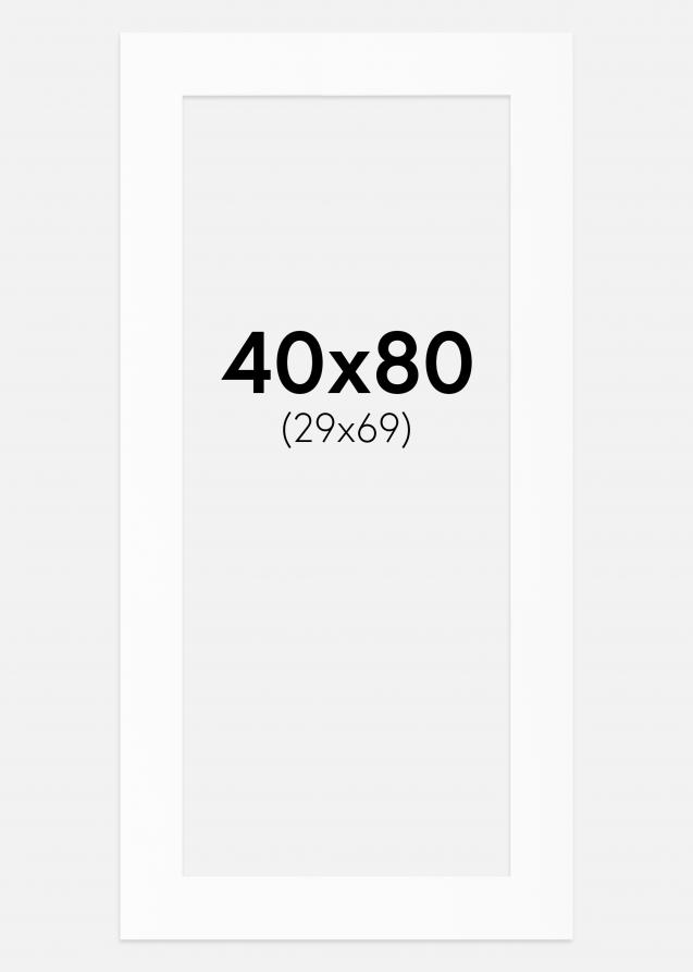 Passepartout Weiß Standard (weißer Kern) 40x80 cm (29x69)
