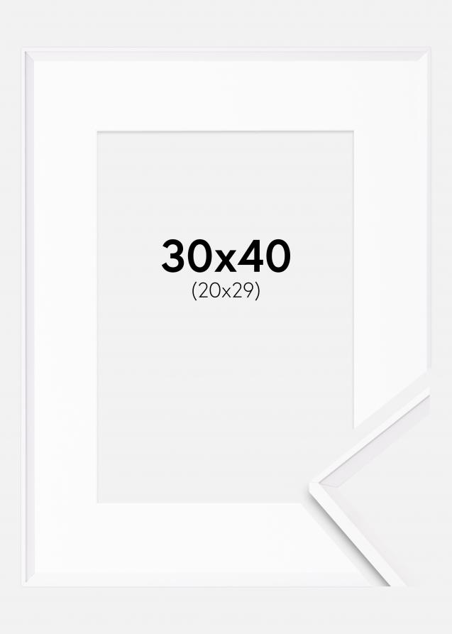 Rahmen Desire Weiß 30x40 cm - Passepartout Weiß 21x30 cm