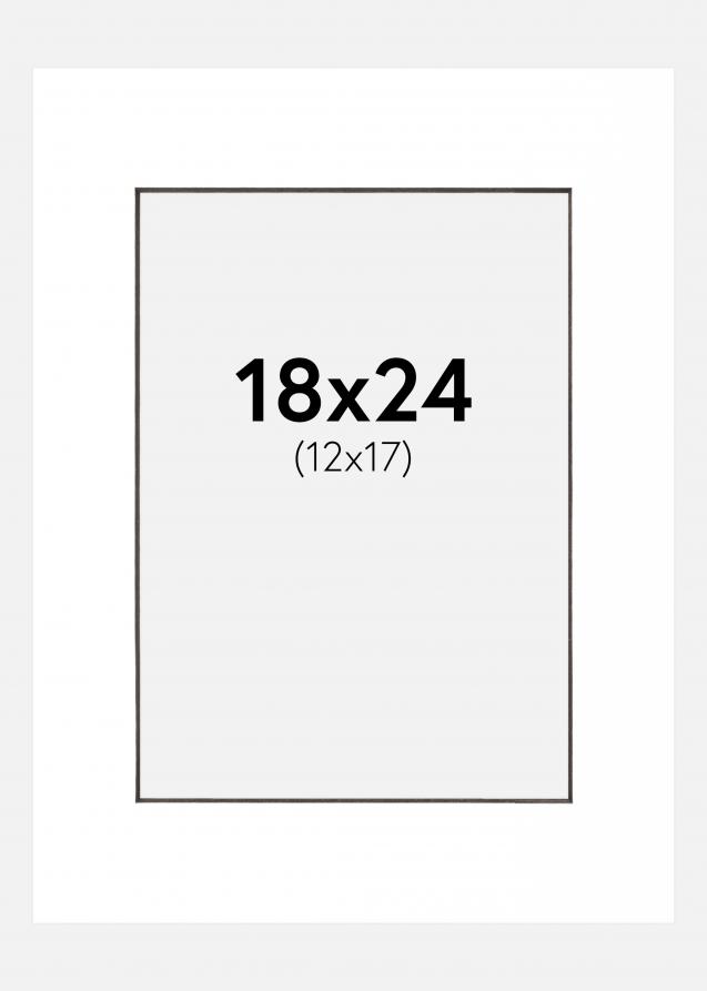 Passepartout Weiß (schwarzer Kern) 18x24 cm (12x17 cm)
