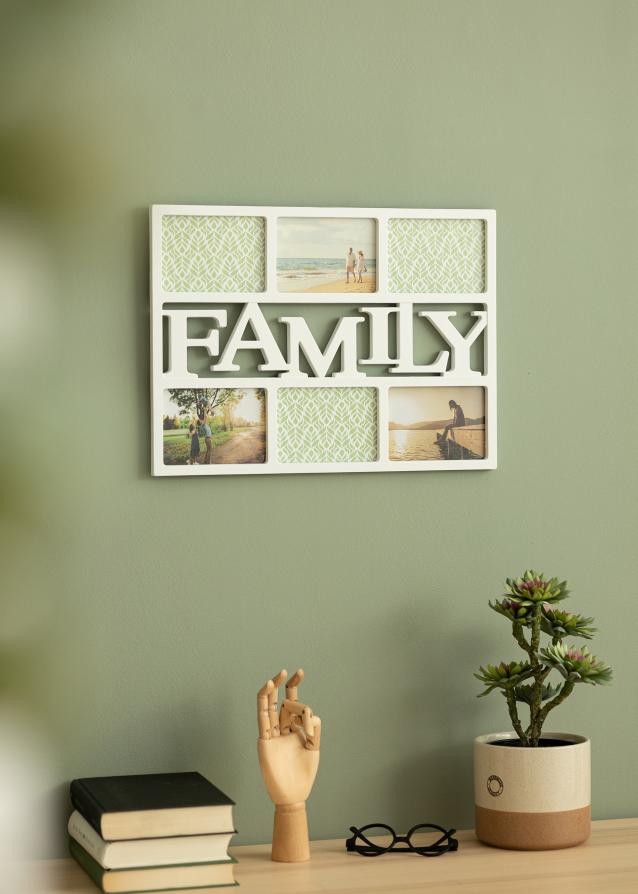 Family Collage-Rahmen Weiß - 6 Bilder