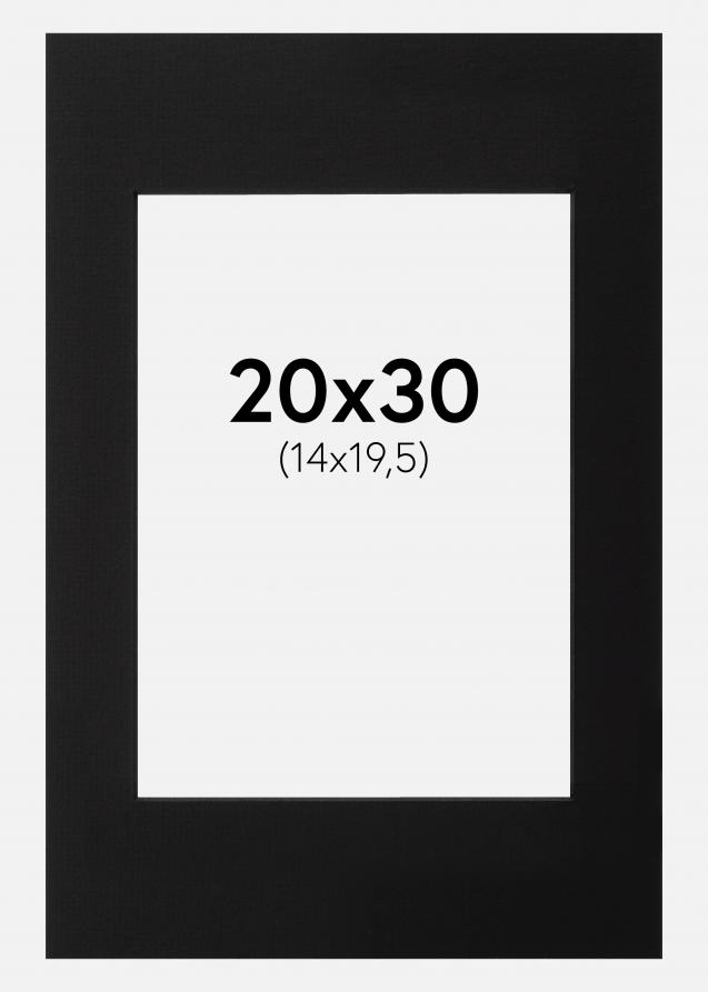 Passepartout Schwarz (schwarzer Kern) 20x30 cm (14x19,5)
