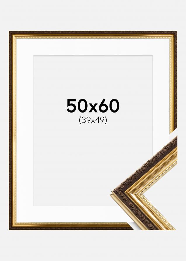 Rahmen Abisko Gold 50x60 cm - Passepartout Weiß 40x50 cm