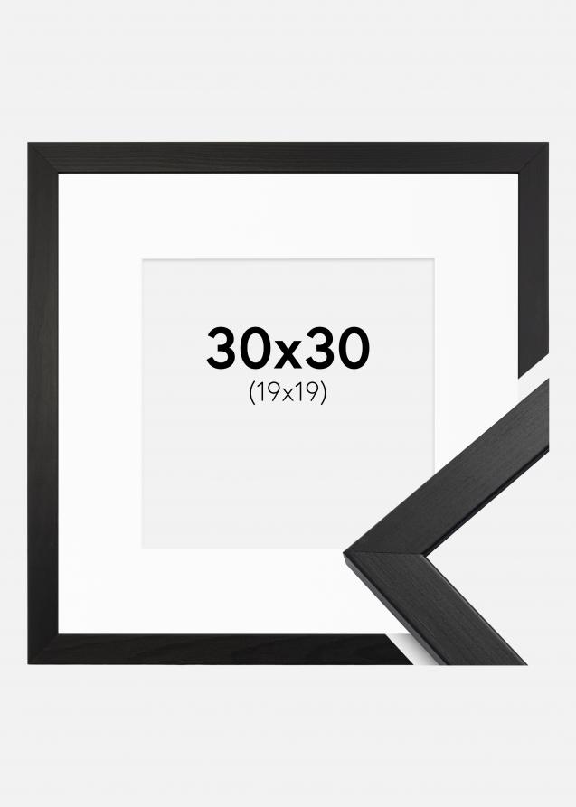 Bilderrahmen Stilren Schwarz 30x30 cm - Passepartout Weiß 20x20 cm