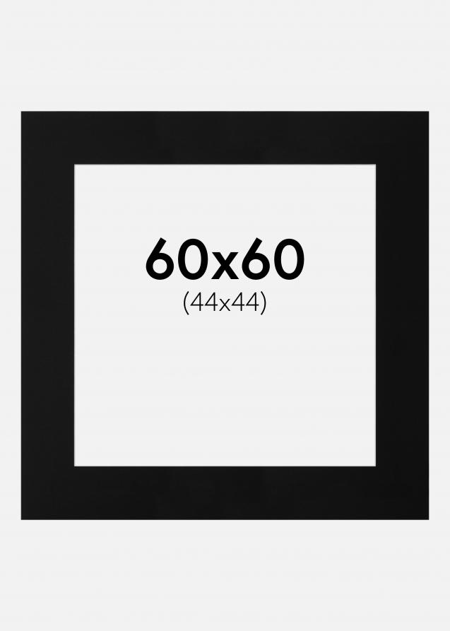 Passepartout Schwarz Standard (weißer Kern) 60x60 cm (44x44)