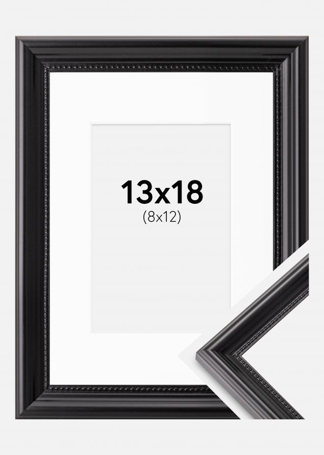 Rahmen Gala Schwarz 13x18 cm - Passepartout Weiß 9x13 cm