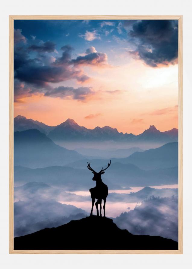 Heavenly Blue Deer Poster
