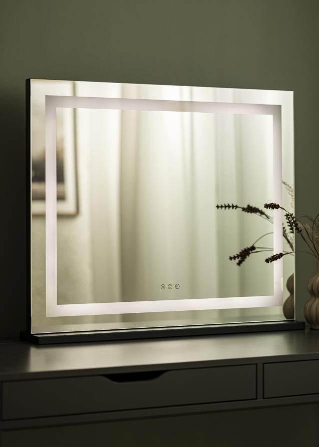 KAILA Kosmetikspiegel Vanity LED Schwarz 80x65 cm