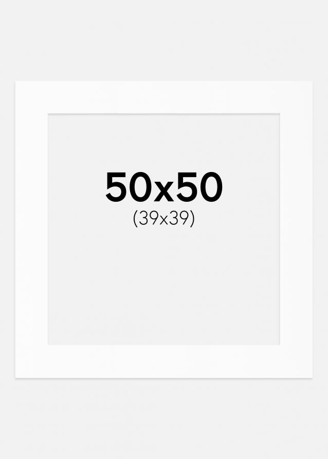 Passepartout Weiß Standard (weißer Kern) 50x50 cm (39x39)