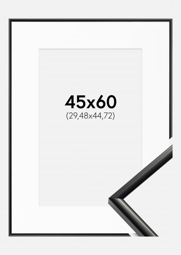Rahmen New Lifestyle Schwarz 45x60 cm - Passepartout Weiß 12x18 inches