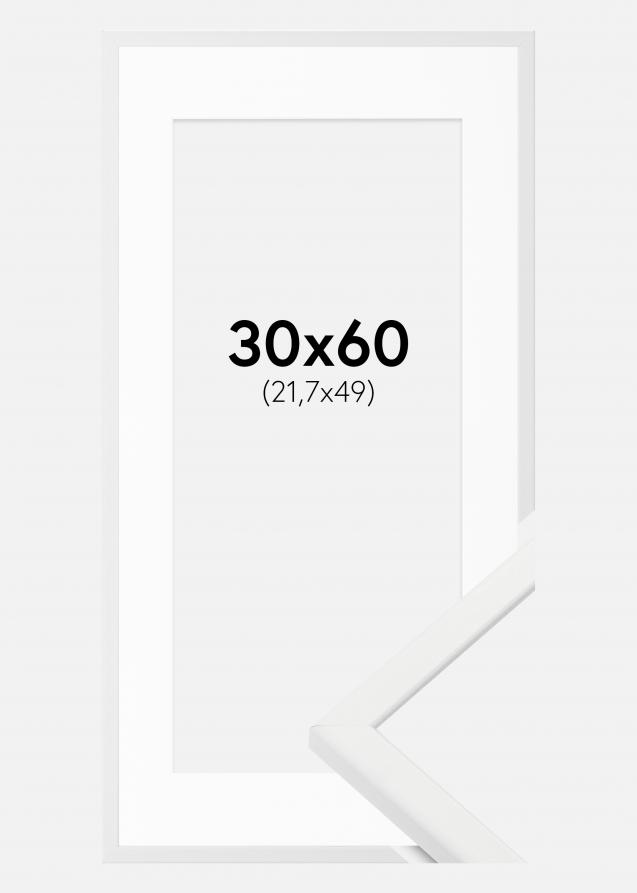 Rahmen Kaspar Weiß 30x60 cm - Passepartout Weiß 22,7x50 cm