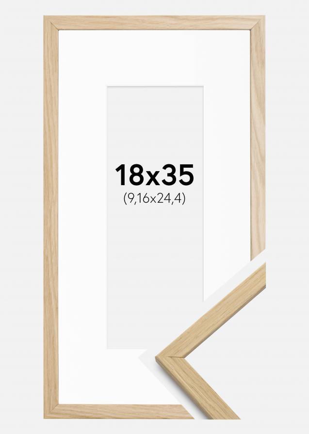 Rahmen Edsbyn Eiche 18x35 cm - Passepartout Weiß 4x10 inches