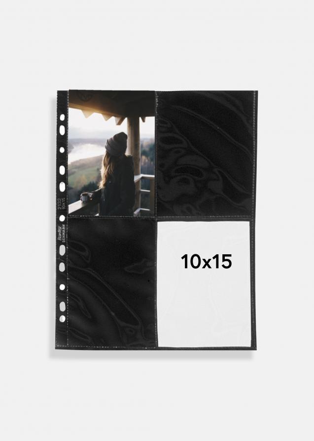 Fototaschen 10x15 cm vertikal - 10er-Pack schwarze