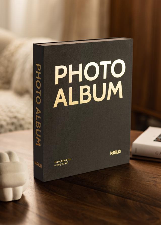 KAILA PHOTO ALBUM Black - Coffee Table Photo Album (60 Schwarze Seiten)