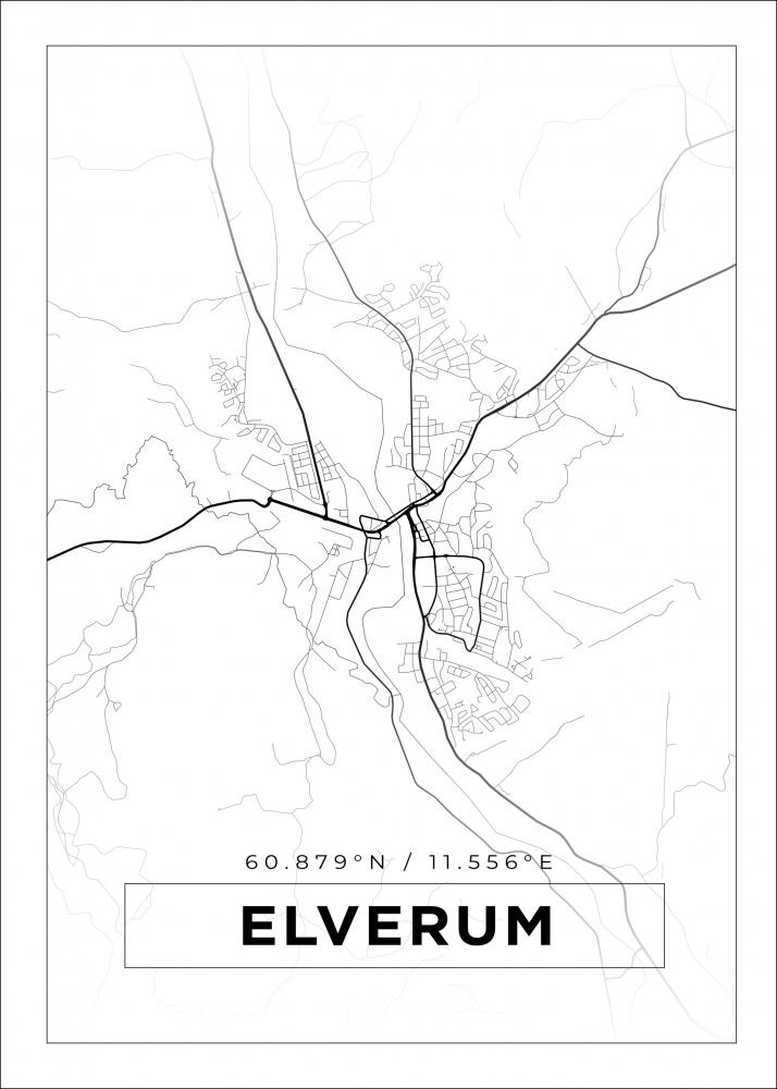 Map - Elverum - White