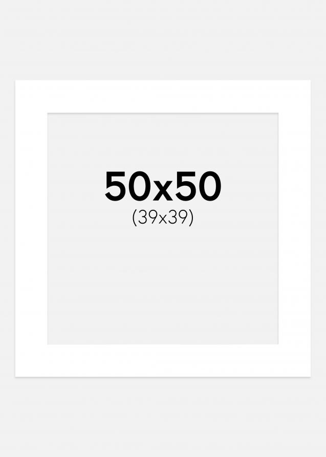 Passepartout Superweiß (weißer Kern) 50x50 cm (39x39 cm)