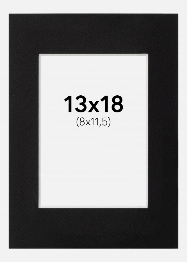Passepartout Schwarz Standard (weißer Kern) 13x18 cm (8x11,5)