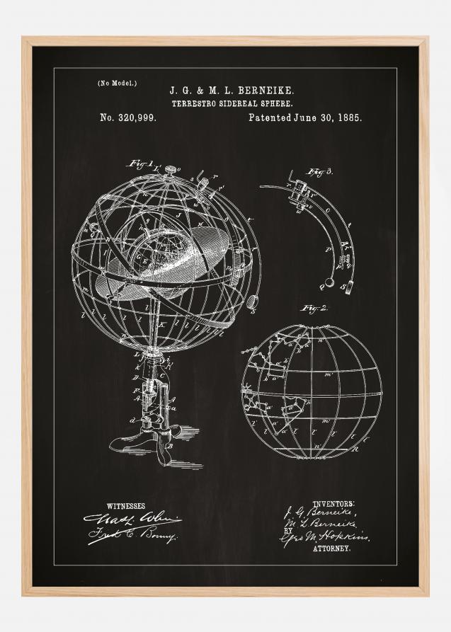 Patentzeichnung - Astronomisches Modell - Schwarz Poster
