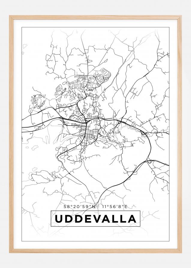 Map - Uddevalla - White Poster