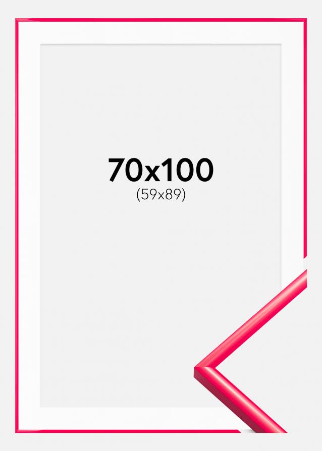 Rahmen New Lifestyle Hot Pink 70x100 cm - Passepartout Weiß 60x90 cm