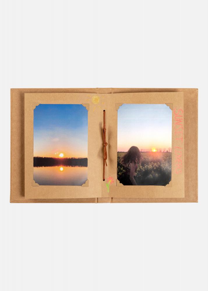Pac Mini Fotoalbum Braun - 13,5x18,5 cm (12 braune Seiten / 6 Blatt)