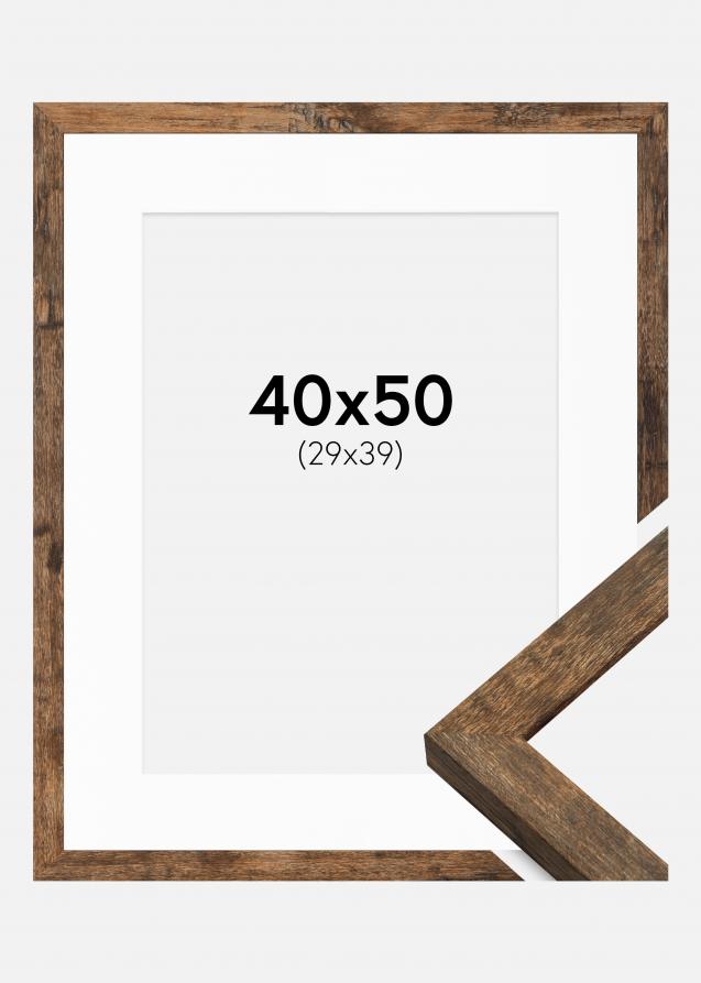Rahmen Fiorito Washed Oak 40x50 cm - Passepartout Weiß 30x40 cm