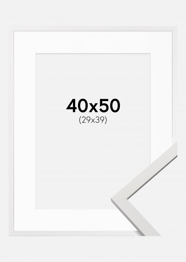 Rahmen Edsbyn Weiß 40x50 cm - Passepartout Weiß 30x40 cm