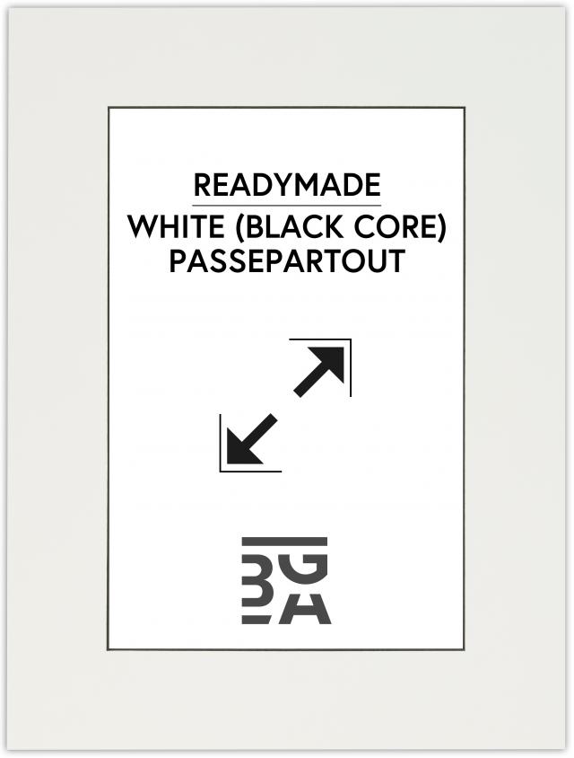 Passepartout Weiß (schwarzer Kern) 24x30 cm (17x23 cm)
