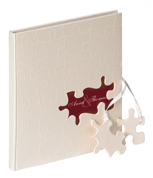 Puzzle Gästebuch - 23x25 cm (144 weiße Seiten / 72 Blatt)
