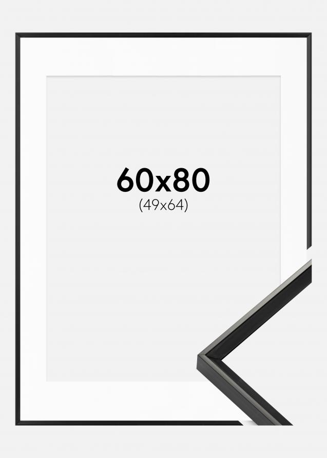 Rahmen Desire Schwarz 60x80 cm - Passepartout Weiß 50x65 cm