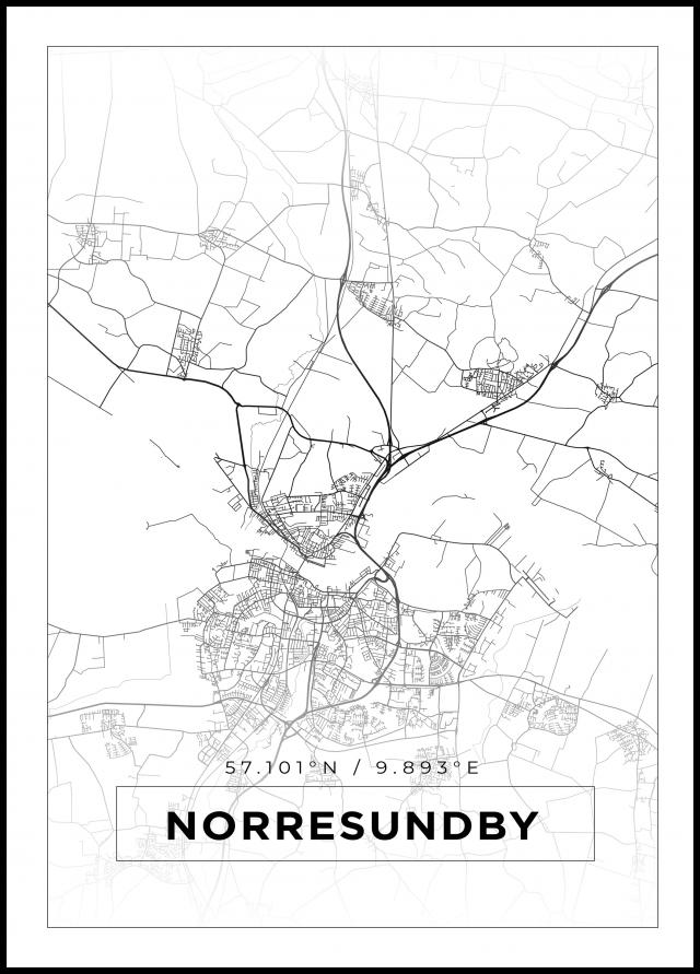 Map - Norresundby - White