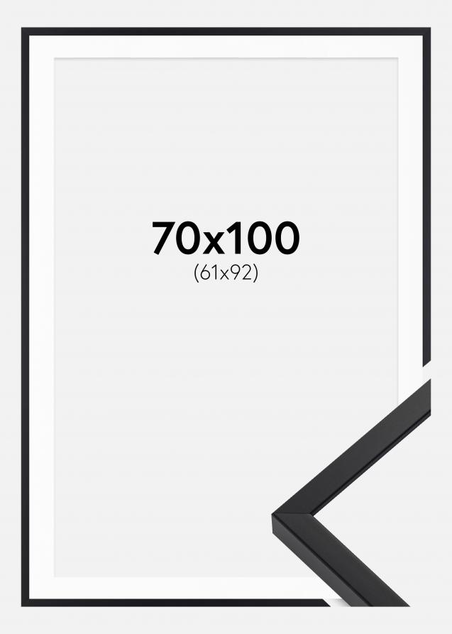 Rahmen E-Line Wide Schwarz 70x100 cm - Passepartout Weiß 62x93 cm