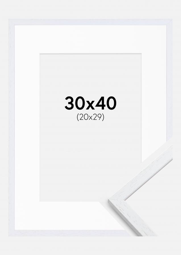 Rahmen Edsbyn Warm White 30x40 cm - Passepartout Weiß 21x30 cm