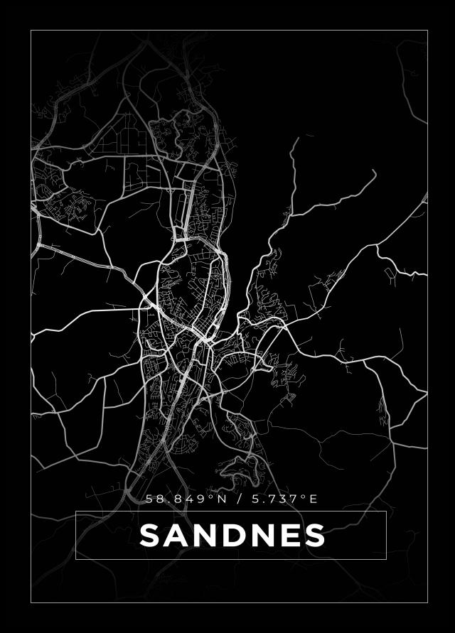 Map - Sandnes - Black