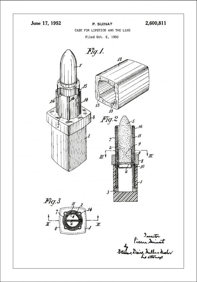 Patentzeichnung - Lippenstift - Wei Poster