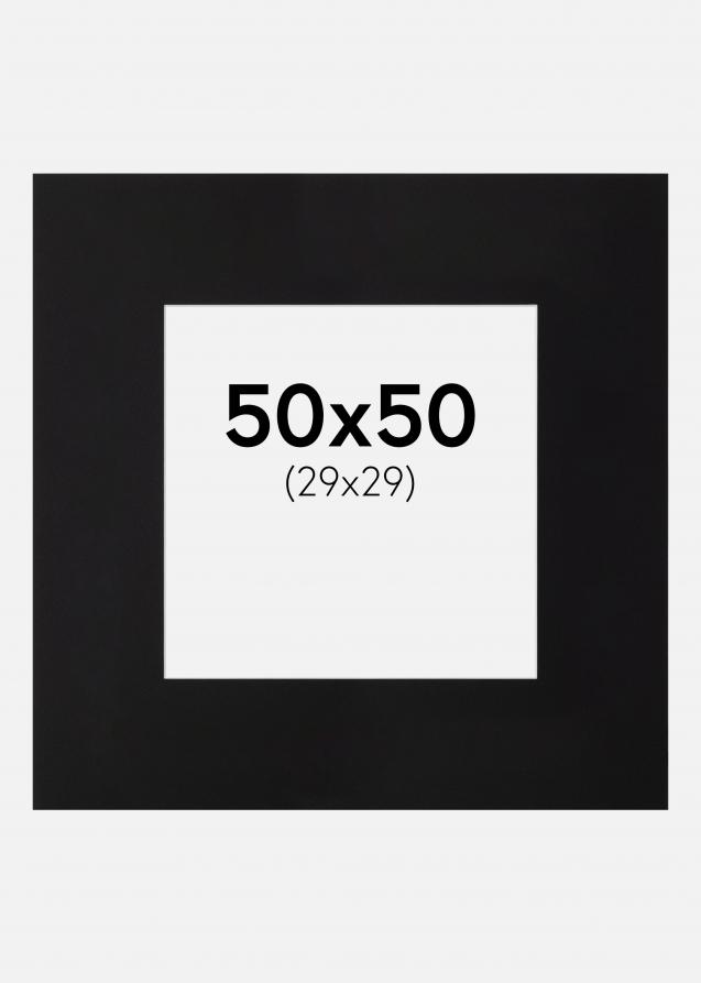 Passepartout XXL Schwarz (Weiß Kern) 50x50 cm (29x29)