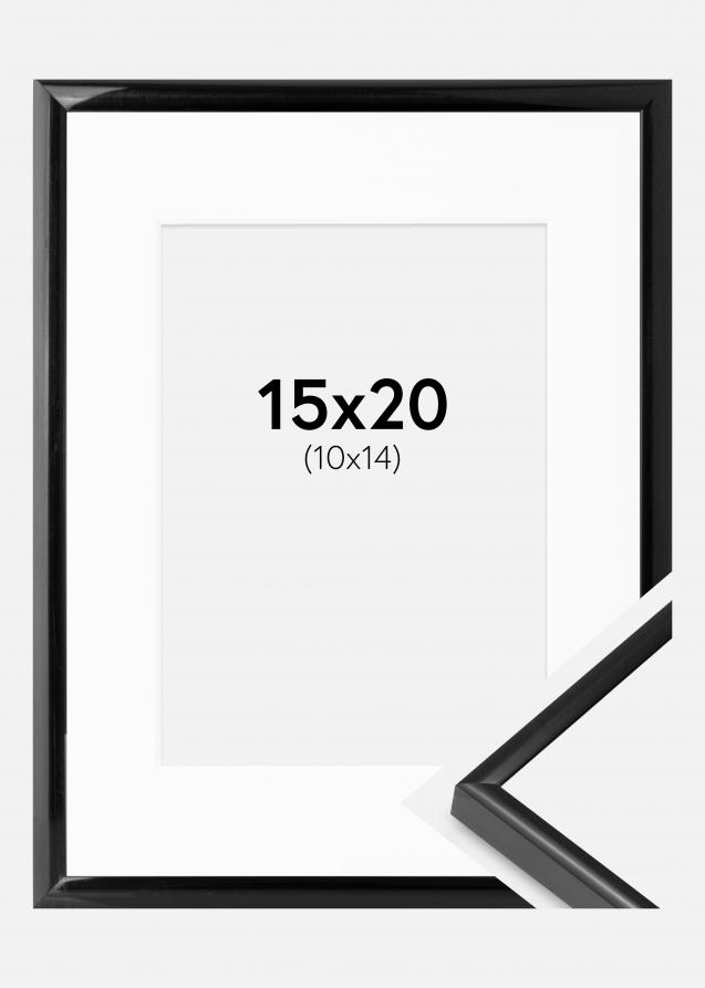 Rahmen BGA Modern Style Schwarz 15x20 cm - Passepartout Weiß 11x15 cm
