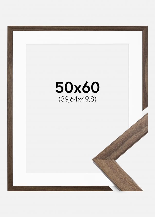 Rahmen Stilren Walnuss 50x60 cm - Passepartout Weiß 16x20 inches