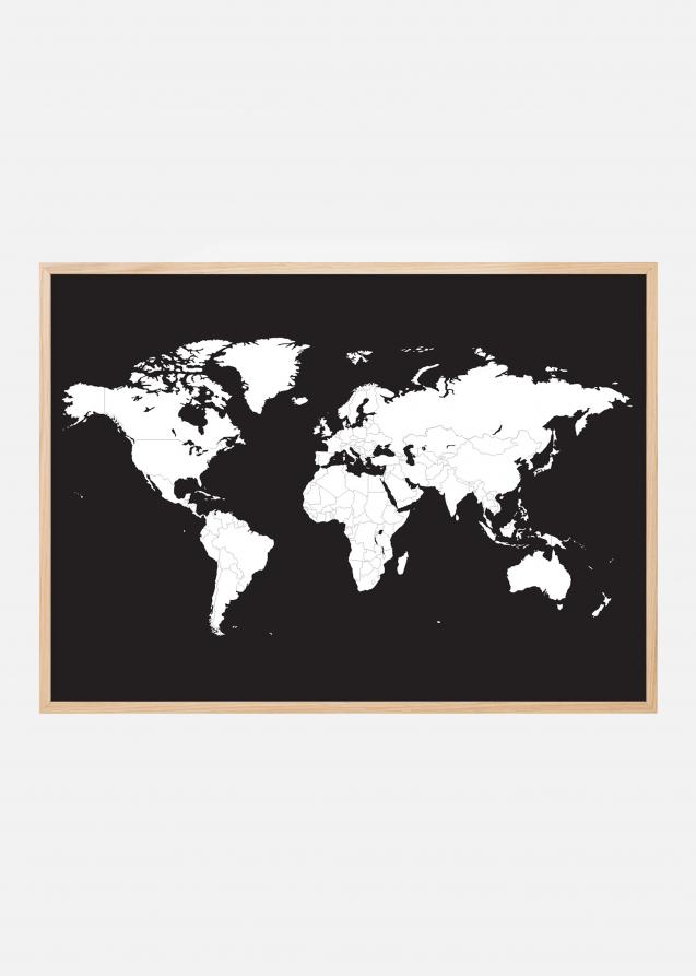 Weltkarte Weiß Poster