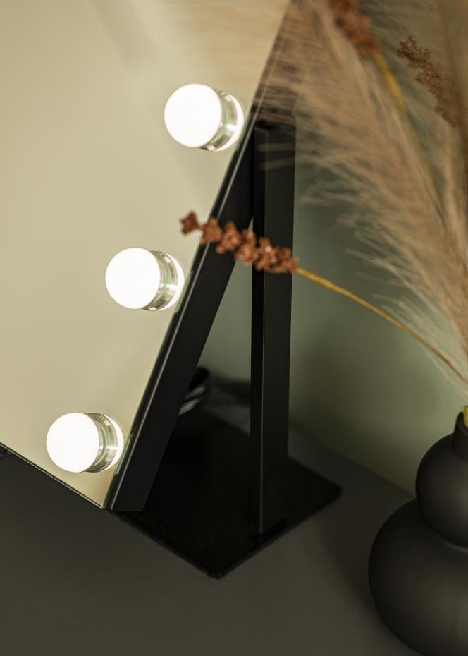 KAILA Kosmetikspiegel Soft Corner LED Schwarz 60x52 cm