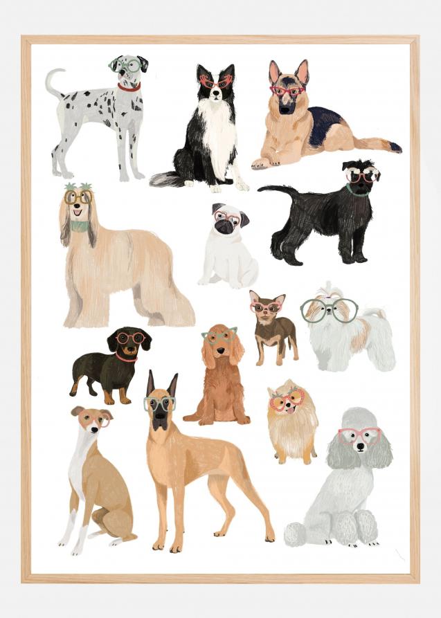 Dogs in glasses Print Poster